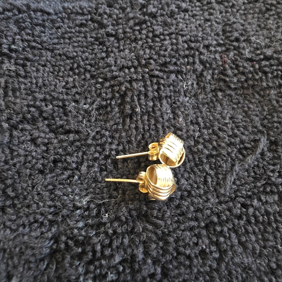 14K Yellow Gold Knot Earrings - Picture 2 of 4